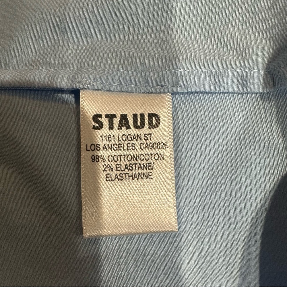 STAUD “Reese” Sky Blue Off-the-Shoulder Midi Dress - Size Medium - Picture 10 of 12